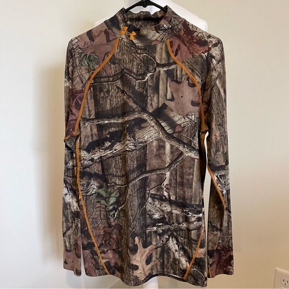 Under Armour Mock Neck  Realtree Camo Fitted Long Sleeve Shirt Base Layer  Large - Picture 1 of 9
